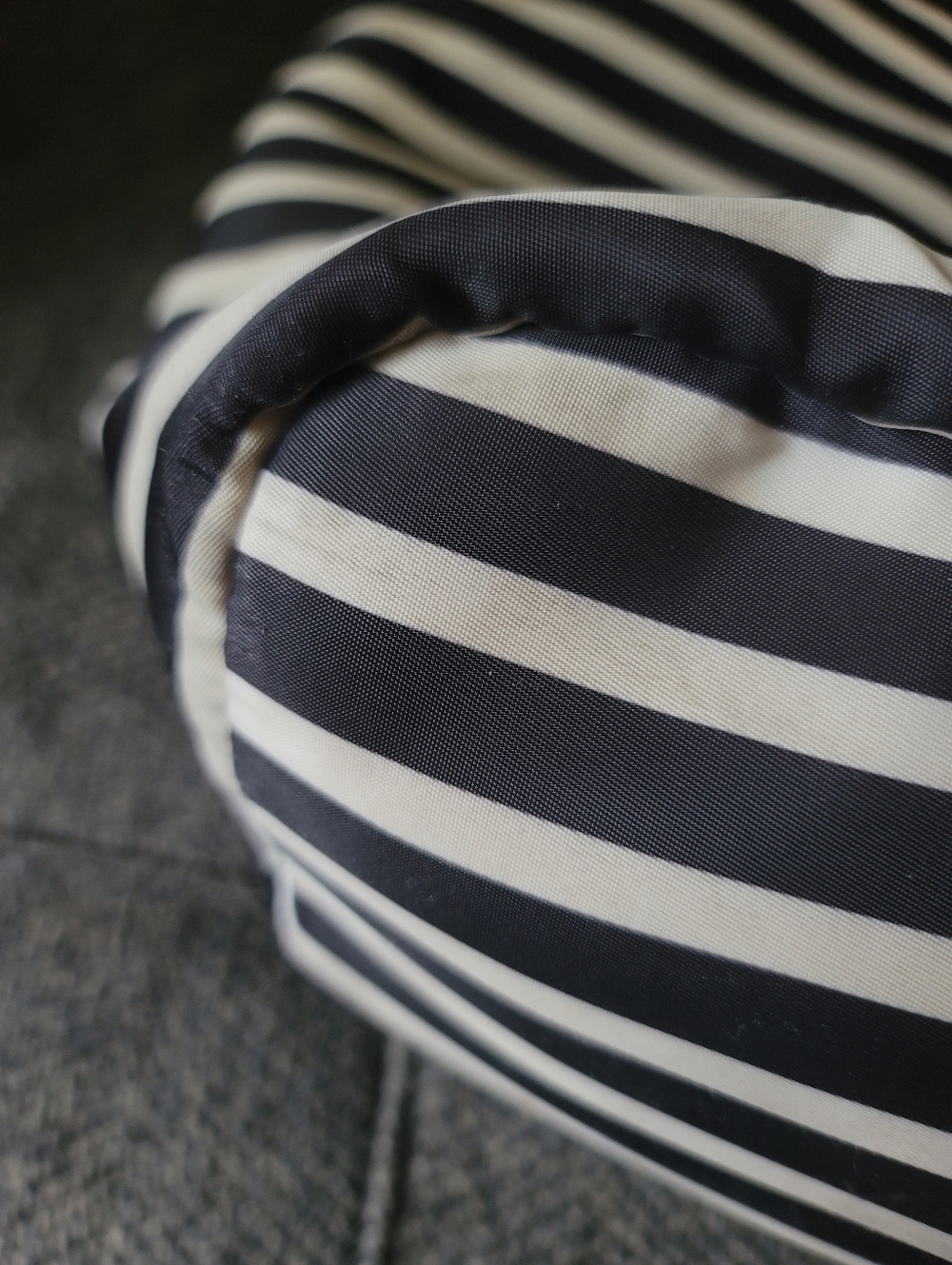 Kate Spade Barbara Black And White Strip Nylon Tote - Picture 14 of 16